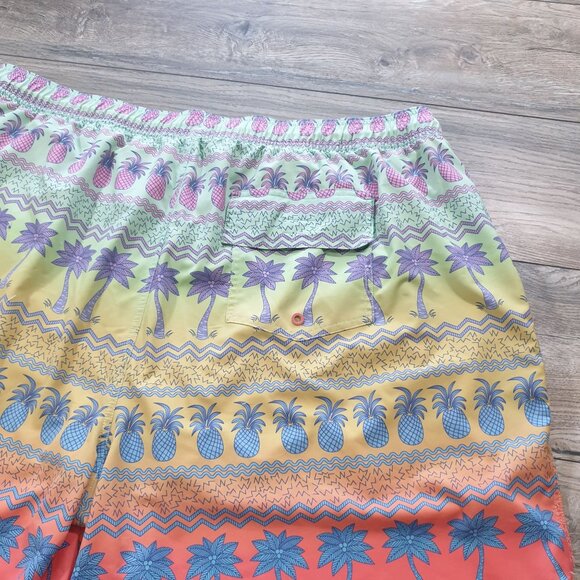 Caribbean Swimwear Men Tropical Swim Trunks 2XB Elastic Waist 40 In - Picture 6 of 7